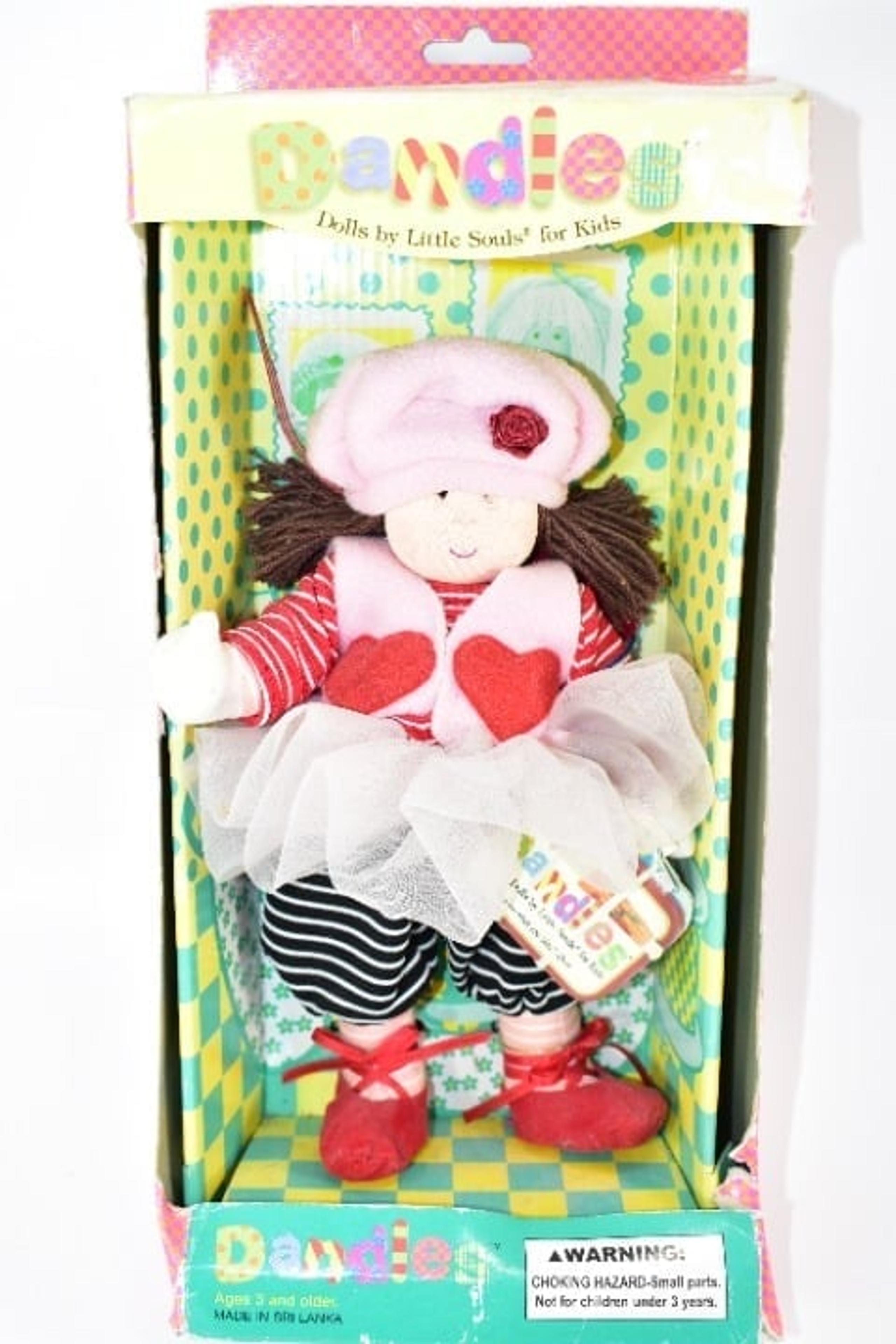 VINTAGE 2001 DANDLES DOLLS FOR LITTLESOULS NIB VIVIE 9" TALL MADE IN SRI LANKA