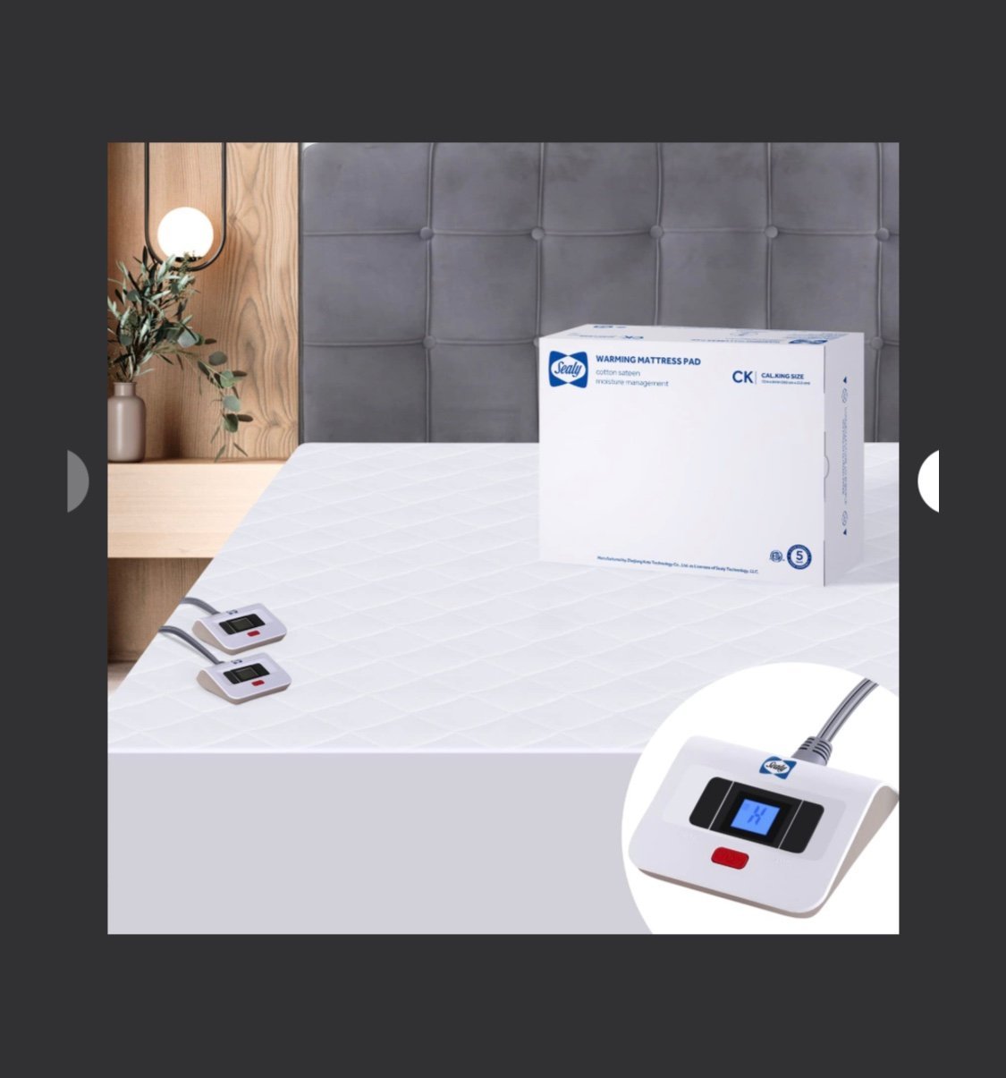 Sealy (Duel-Zoned) Cal- King Heated Mattress pad (white)