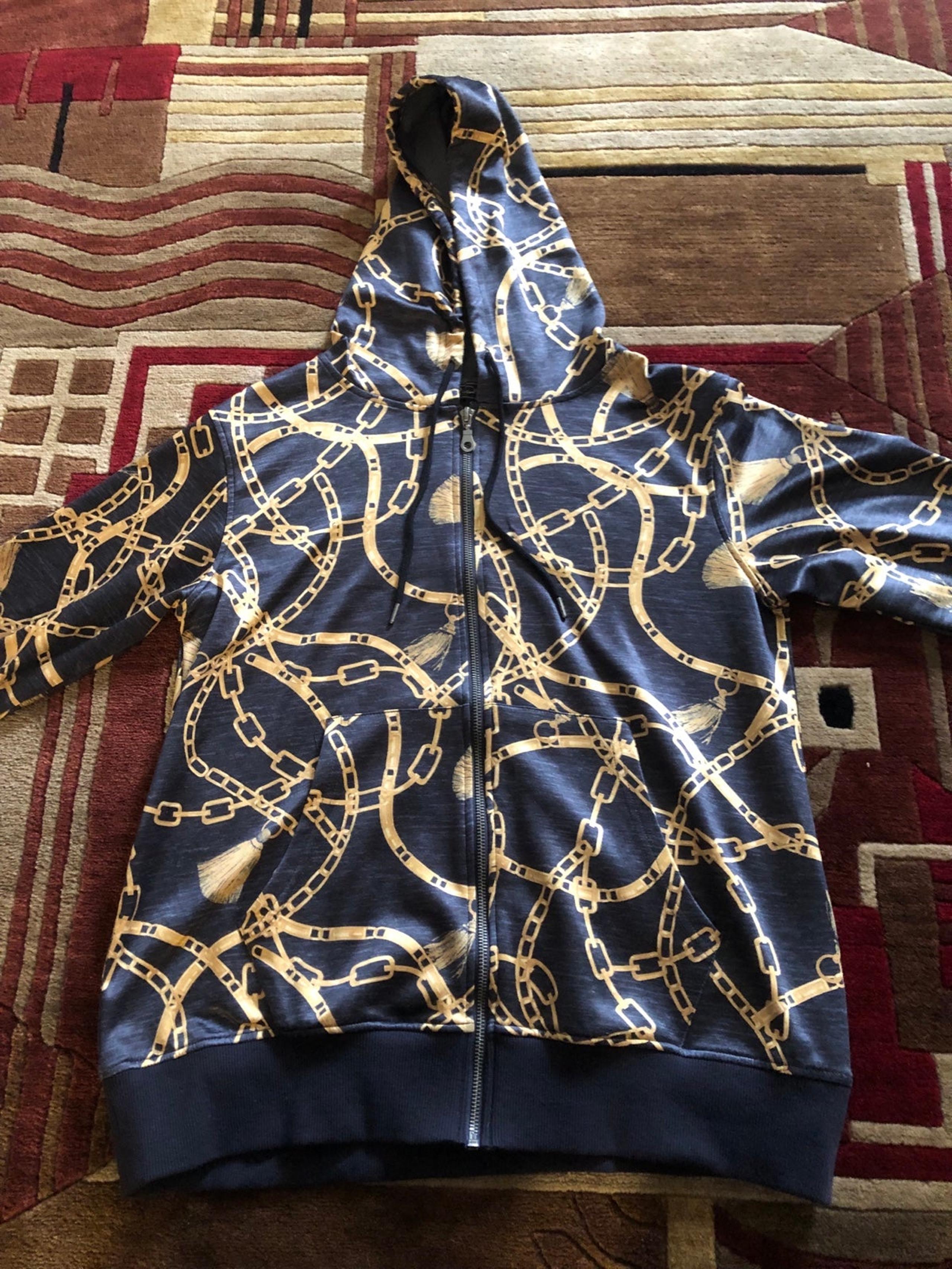 DG2 Diane Gilman “Chains and Tassels” Black/Gold Hoodie Women’s Small
