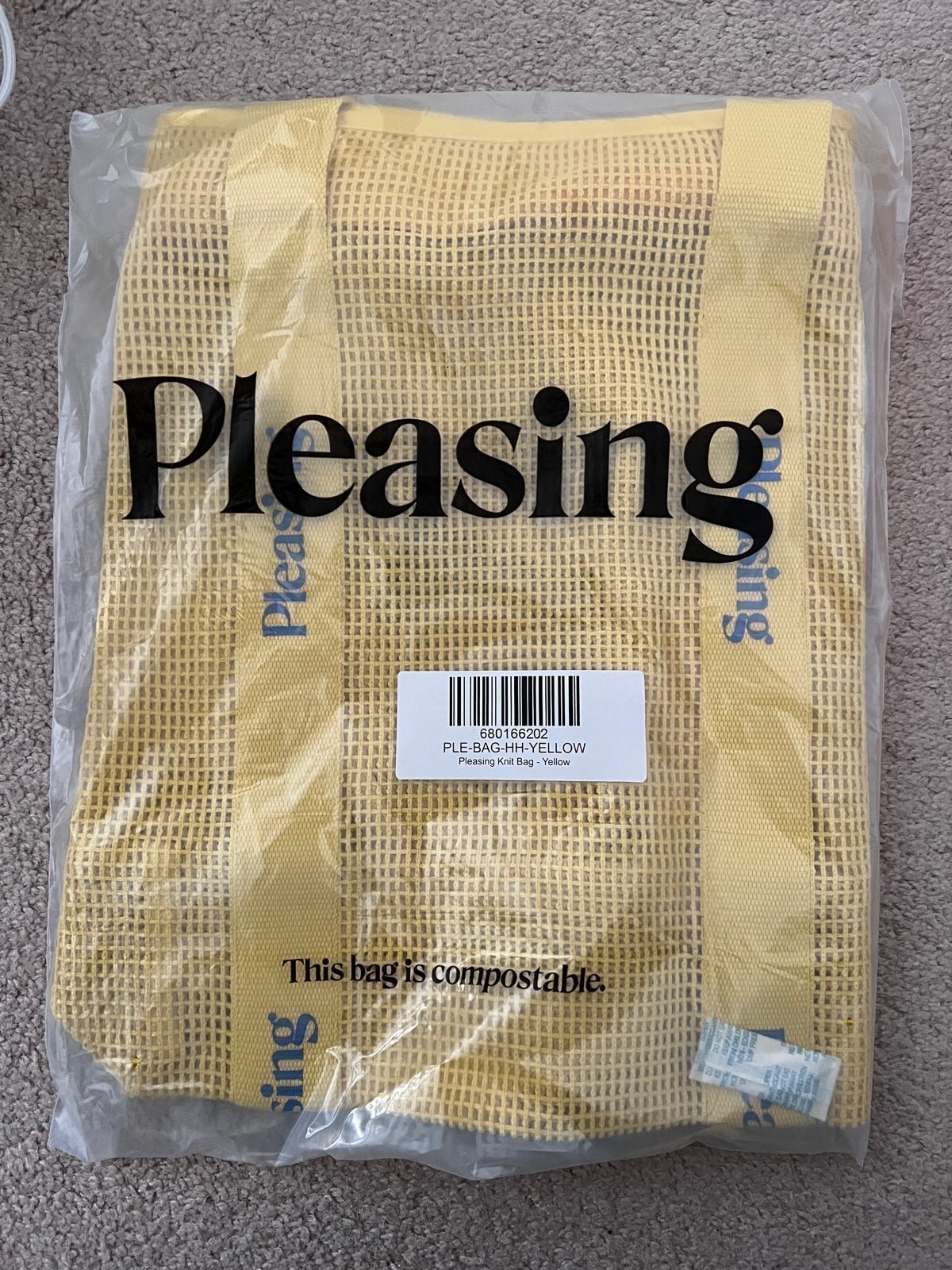 Pleasing Harry Styles The Pleasing Bag YELLOW Summer Beach Cotton Tote IN HAND