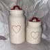 Rae Dunn RED HEART canister set