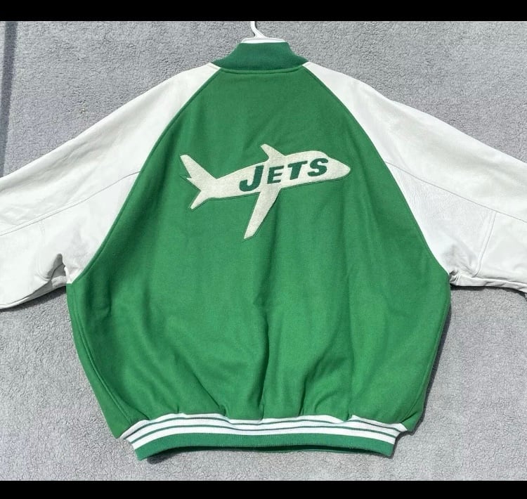 2005 New York JETS Mitchell & Ness Wool/Leather Varsity Jacket Men 4XL Sz:60