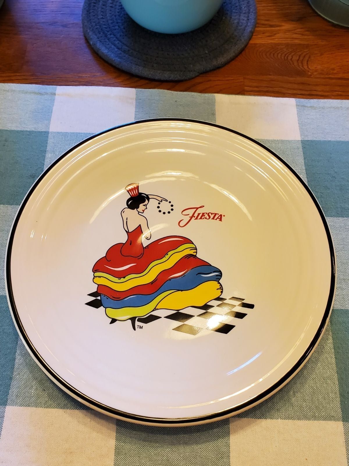 FIESTA DANCING LADY LUNCHEON PLATE AND TAPERED MUG