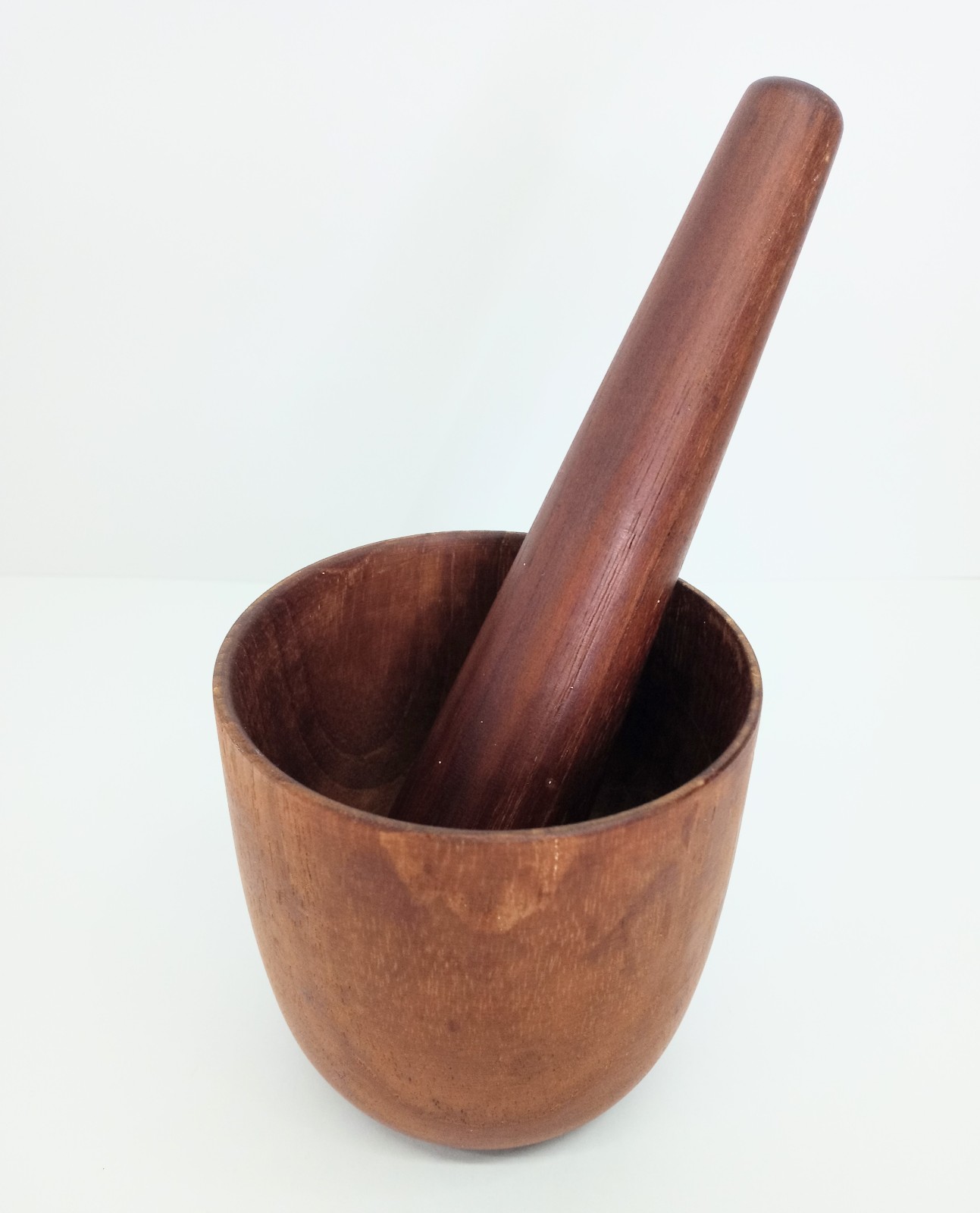 Turned Wood Pestle & Mortar Herb Crusher Grinder Paste Apothecary