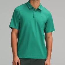 Lululemon Mens Logo Sport Polo Short Sleeve Cascadia Green - small