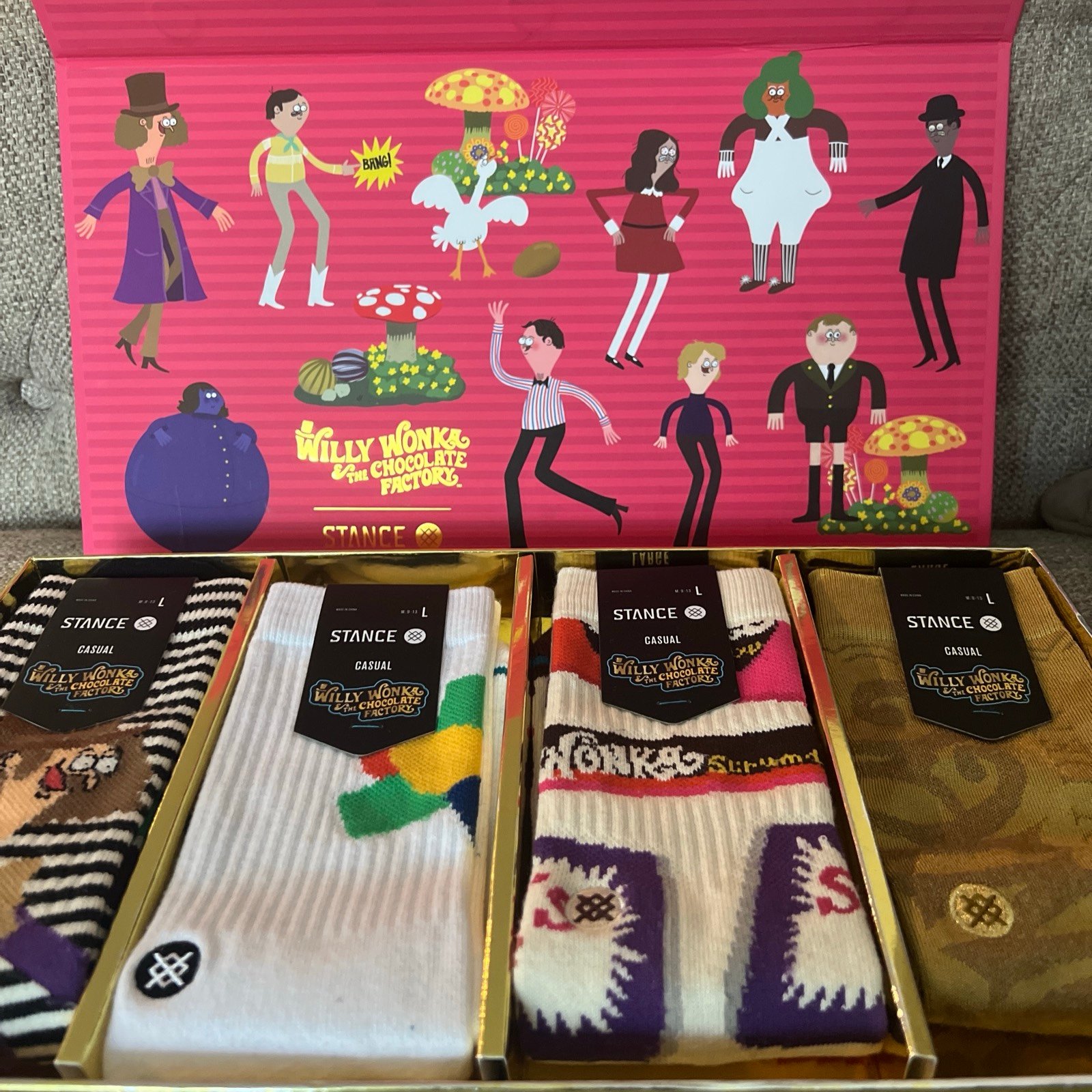 Stance Willy Wonka Willy Wonka Box Set Crew Socks Multi men large 9-12