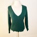 superdown Revolve Ribbed V-Neck Emerald Green Raquel Sweater | XS