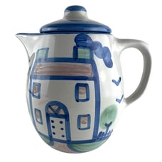 Vintage M.A. Hadley Pottery Art Farmhouse Coffee Pot Large 7