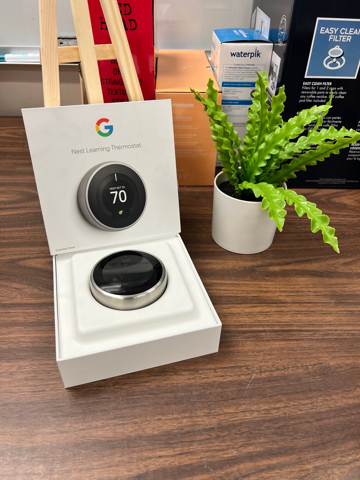 Google - Nest Learning Smart Wifi Thermostat - Stainless Steel