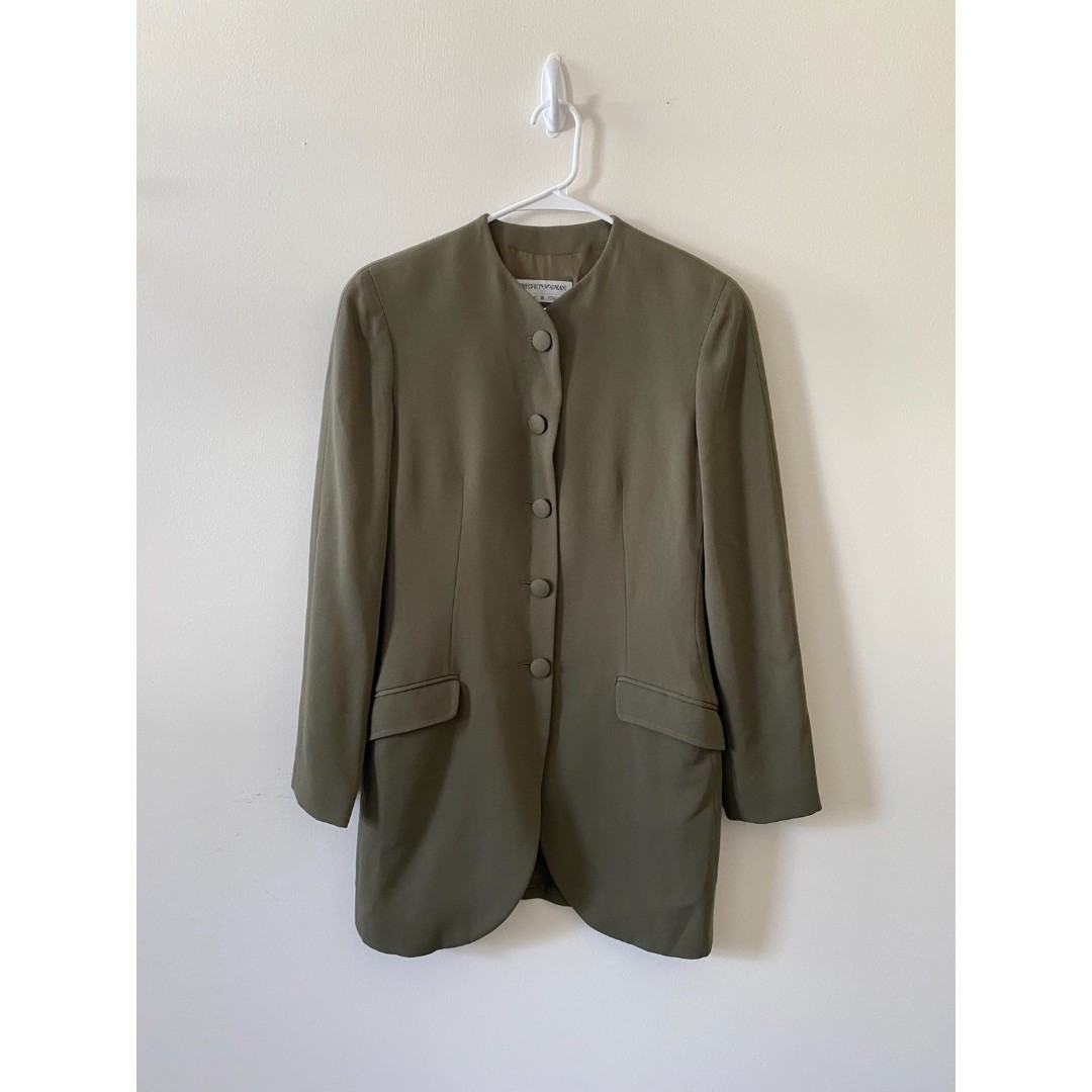 emporio armani military green coat size 42