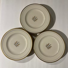 14 Vintage Syracuse China Appetizer Plates with Gold Trim 8 Inches