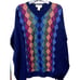 VTG Tricots St. Raphael merino wool sweater men's Large Multi color Argyle