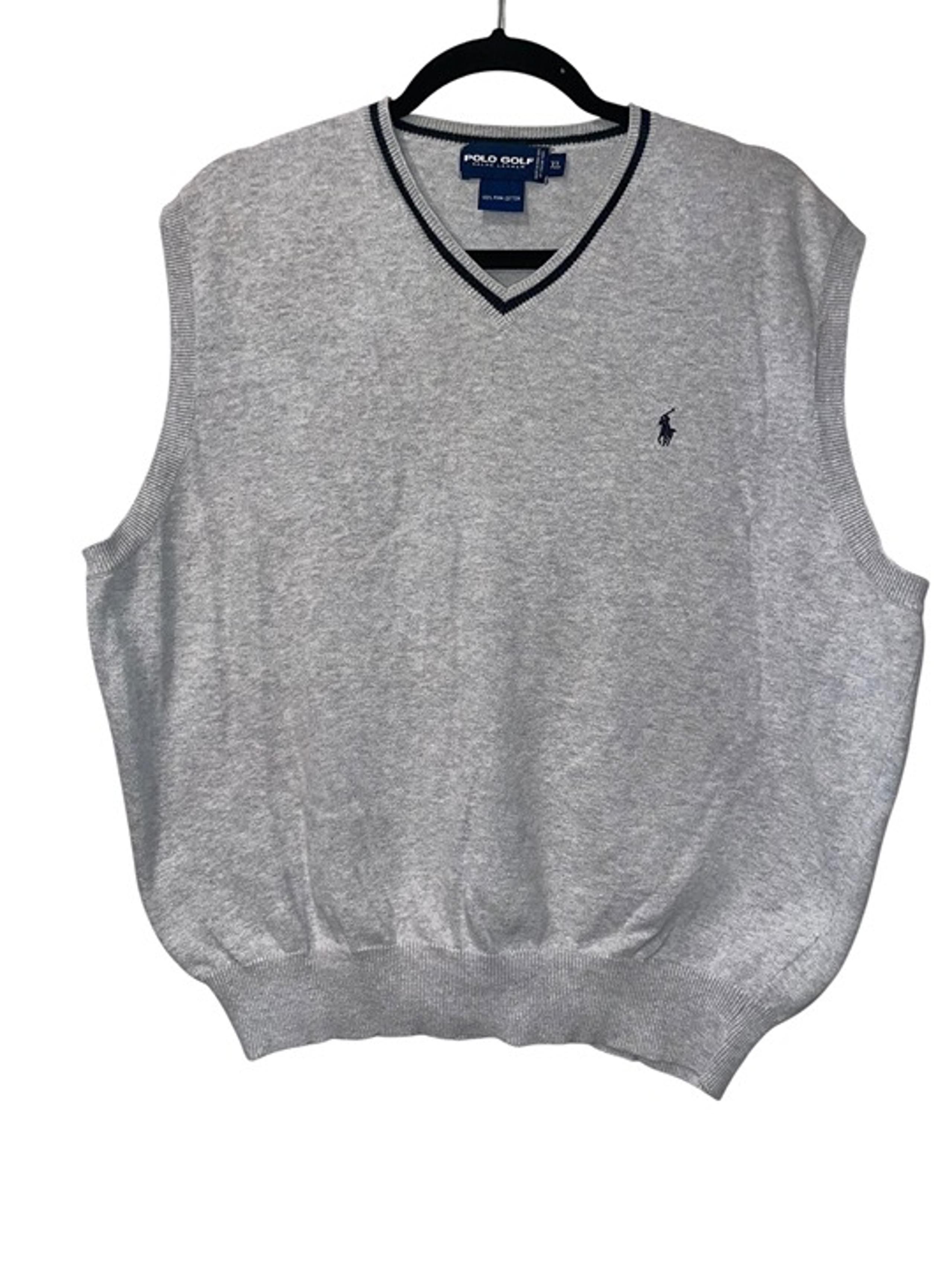 Men's Polo Golf Ralph Lauren Golfing Gray Sweater Vest Pima Cotton Sz XL