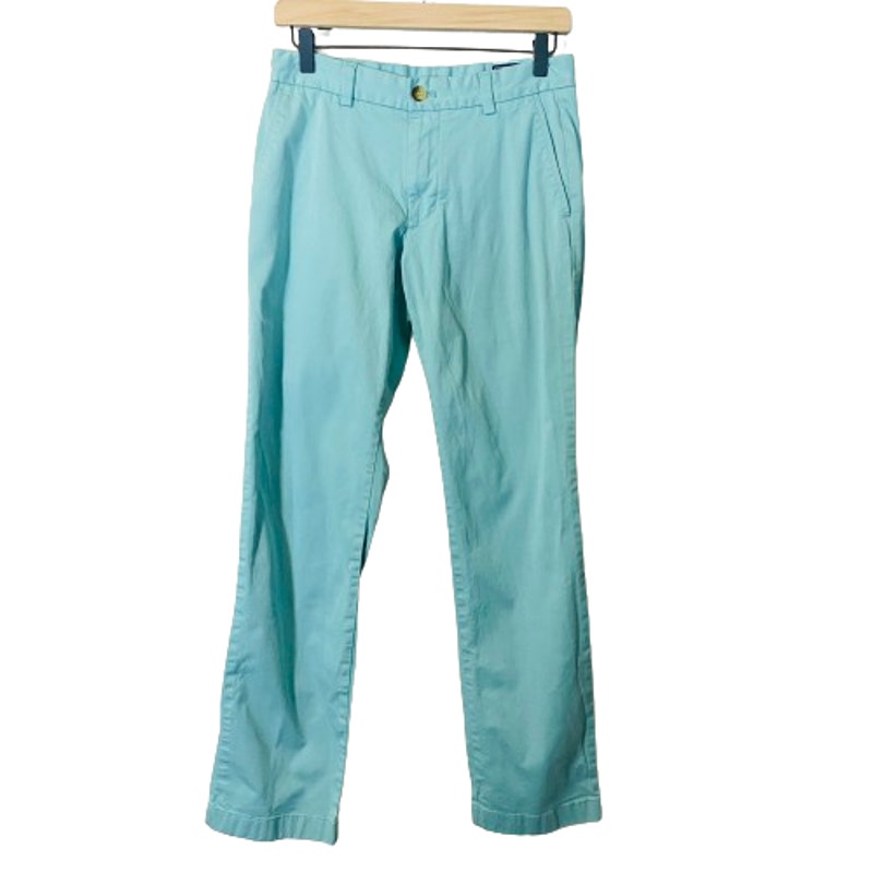Vineyard Vines Breaker Pant Aqua Seafoam Straight Leg Preppy Pant Sz 28