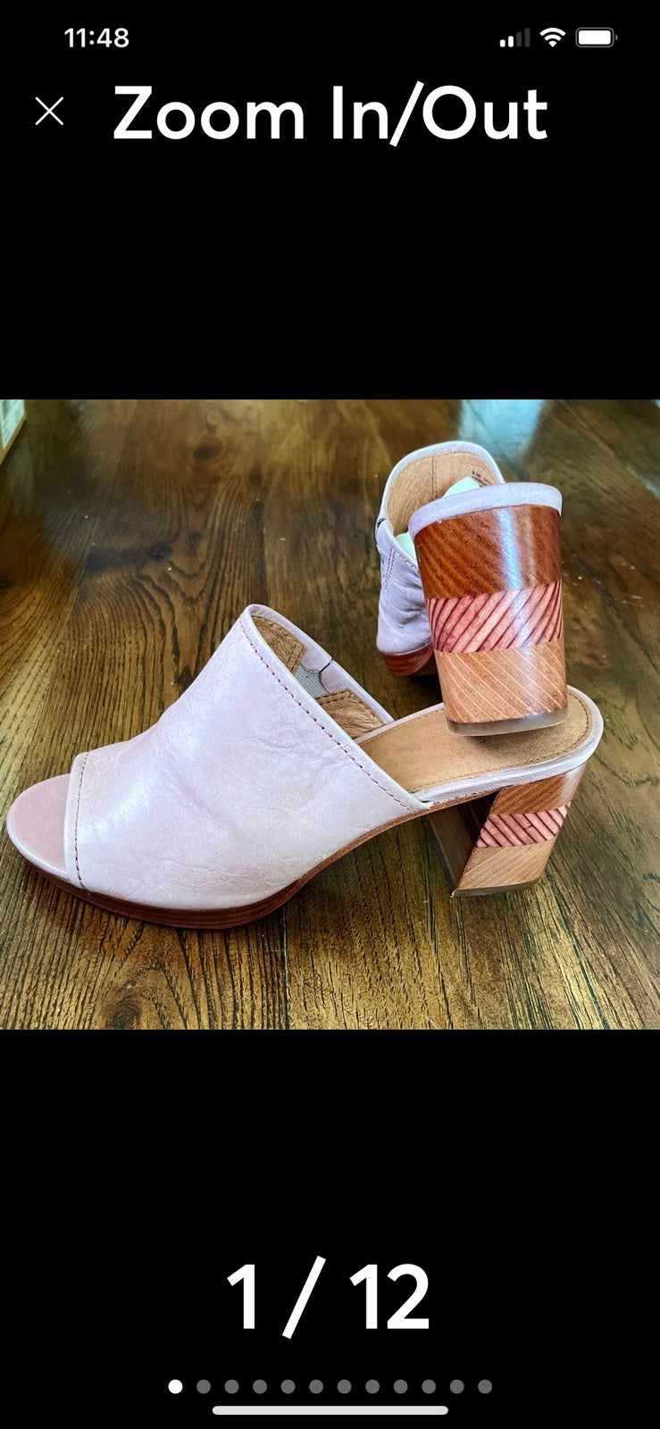 Frye Blake Clogs/Mules. Lilac. 9.5 Chevron wooden Heels . GUC