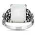 Sterling Silver Mother of Pearl Square Butterfly Marcasite Ring Size 4 New