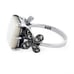 Sterling Silver Mother of Pearl Square Butterfly Marcasite Ring Size 4 New