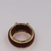 14K Gold Red Jade/Diamond/Garnet Ring 7