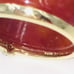 14K Gold Red Jade/Diamond/Garnet Ring 7