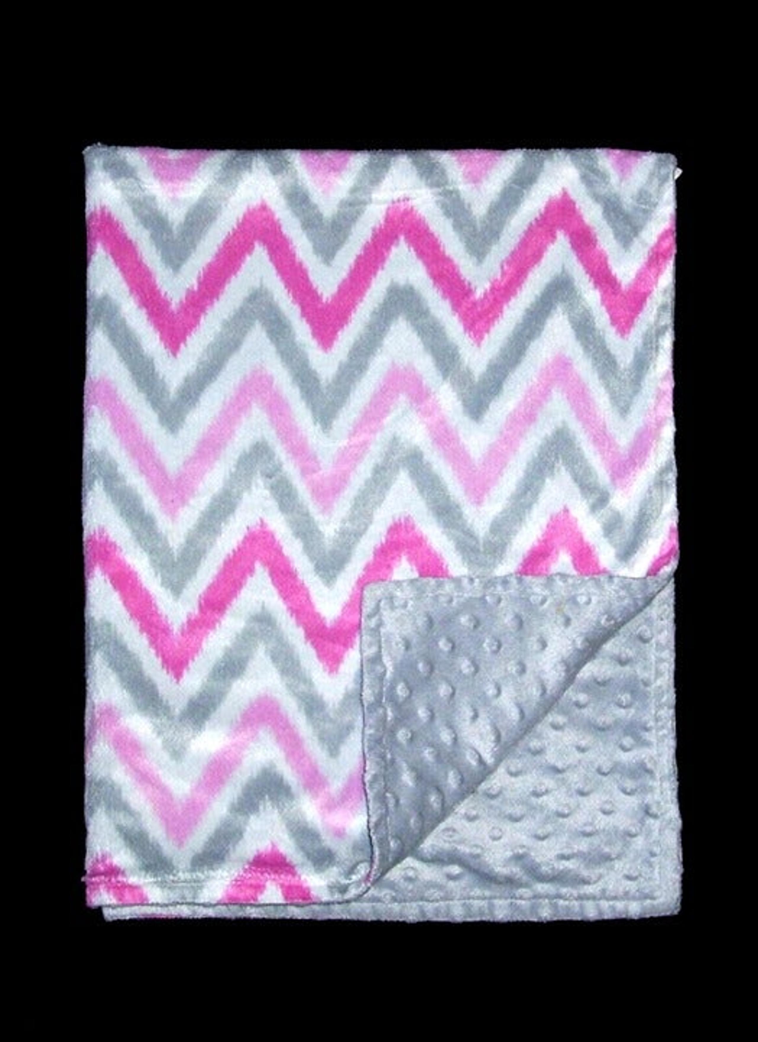 Target Circo Chevron Zig Zag Pink Grey White Minky Bumpy Dot Baby Blanket