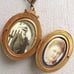 Antique Victorian Art Nouveau Brass Gold Tone Ornate Locket Necklace With Photos
