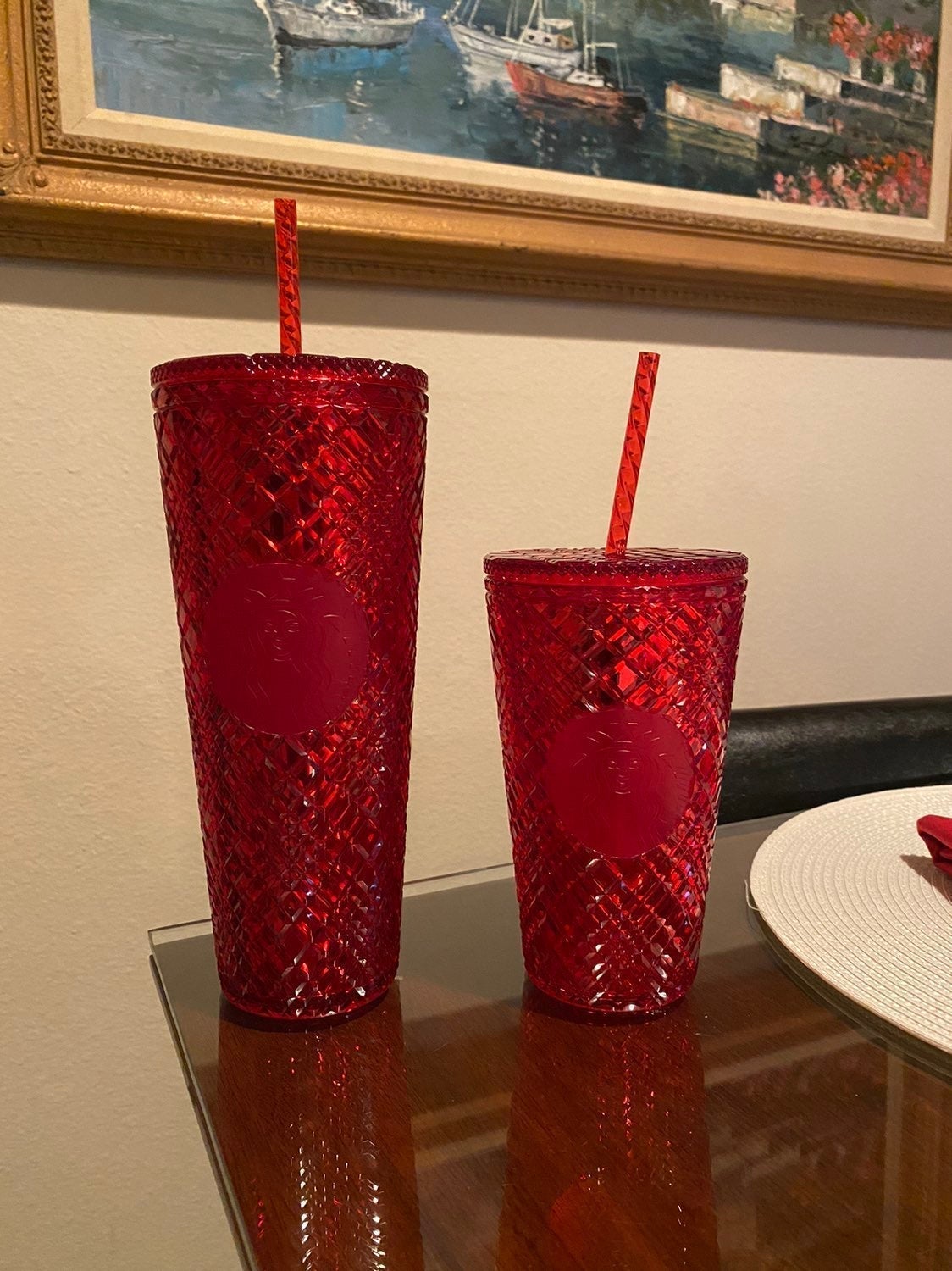 red jewel starbucks cold cup set