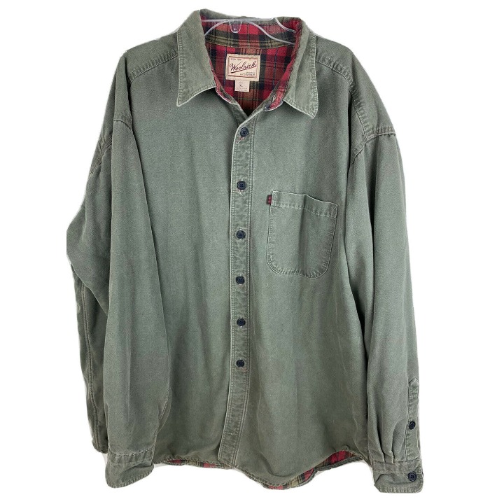 Vtg Woolrich Men XL Button Long Sleeve Shirt Lined-Plaid Med Weight-see Descrip