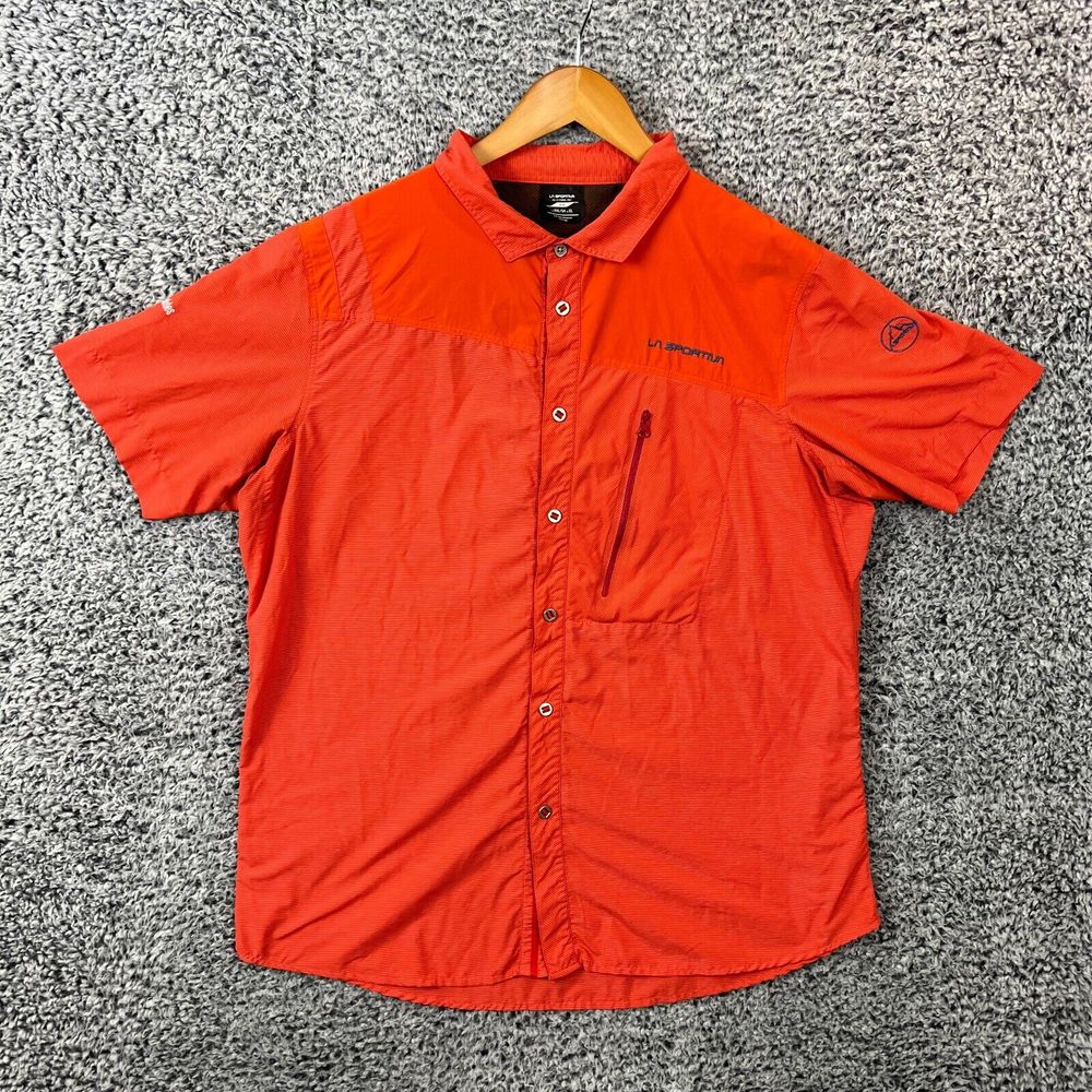 La Sportiva Vector Shirt Mens Extra Large Orange High Visibility Hike Guide XL