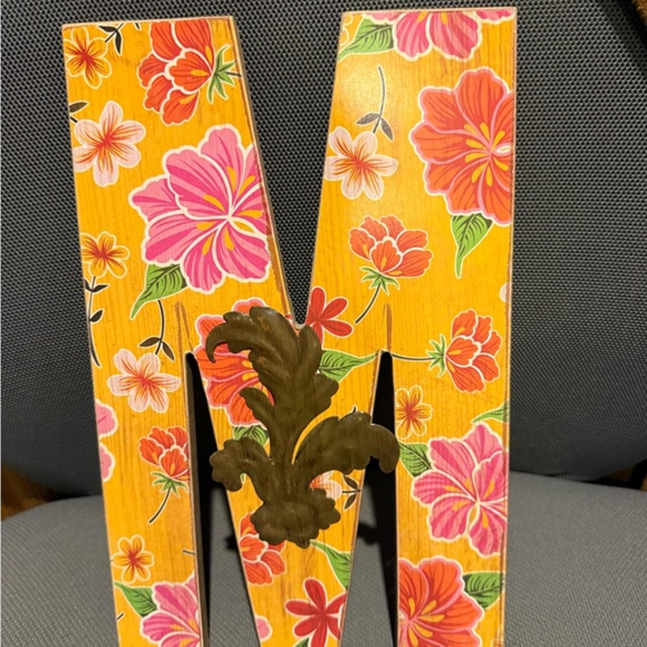 Floral Yellow Wall Letter Decor