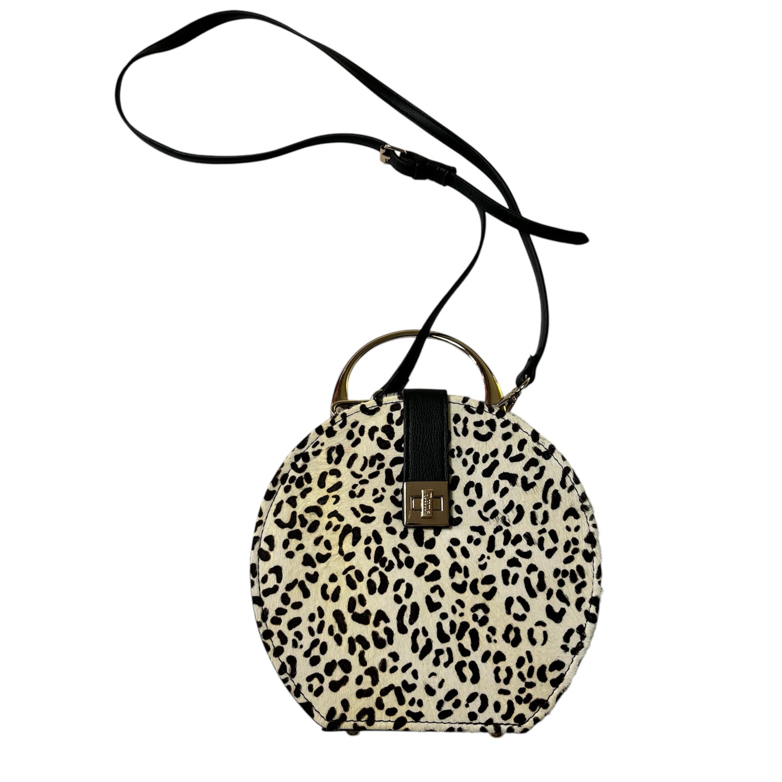 DUNE LONDON Round Calf Cheetah ANIMAL Print HAT BOX Crossbody(2627)