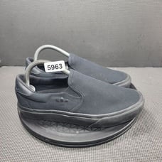 Adidas Originals Court Rallye Womens Sz 8.5 Black Slip On Canvas Sneakers Shoes