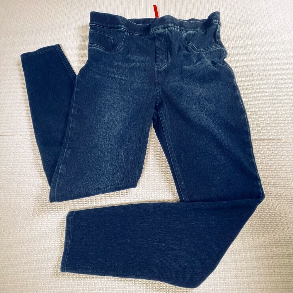 Spanx Pull On Jean-ish Ankle Leggings Jeans Women Size Large Blue