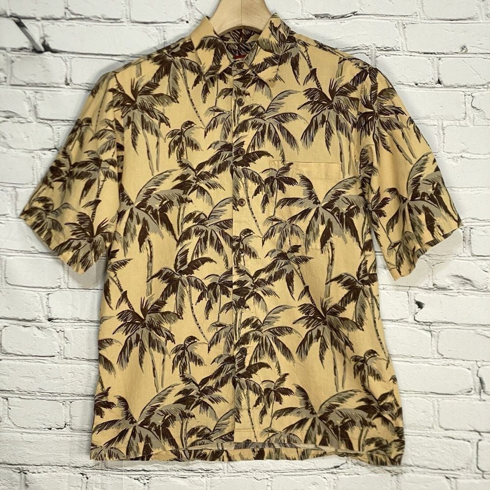 Reyn Spooner Joe Kealoha Hawaiian Button Up Shirt Men Size S Palm Trees Vintage