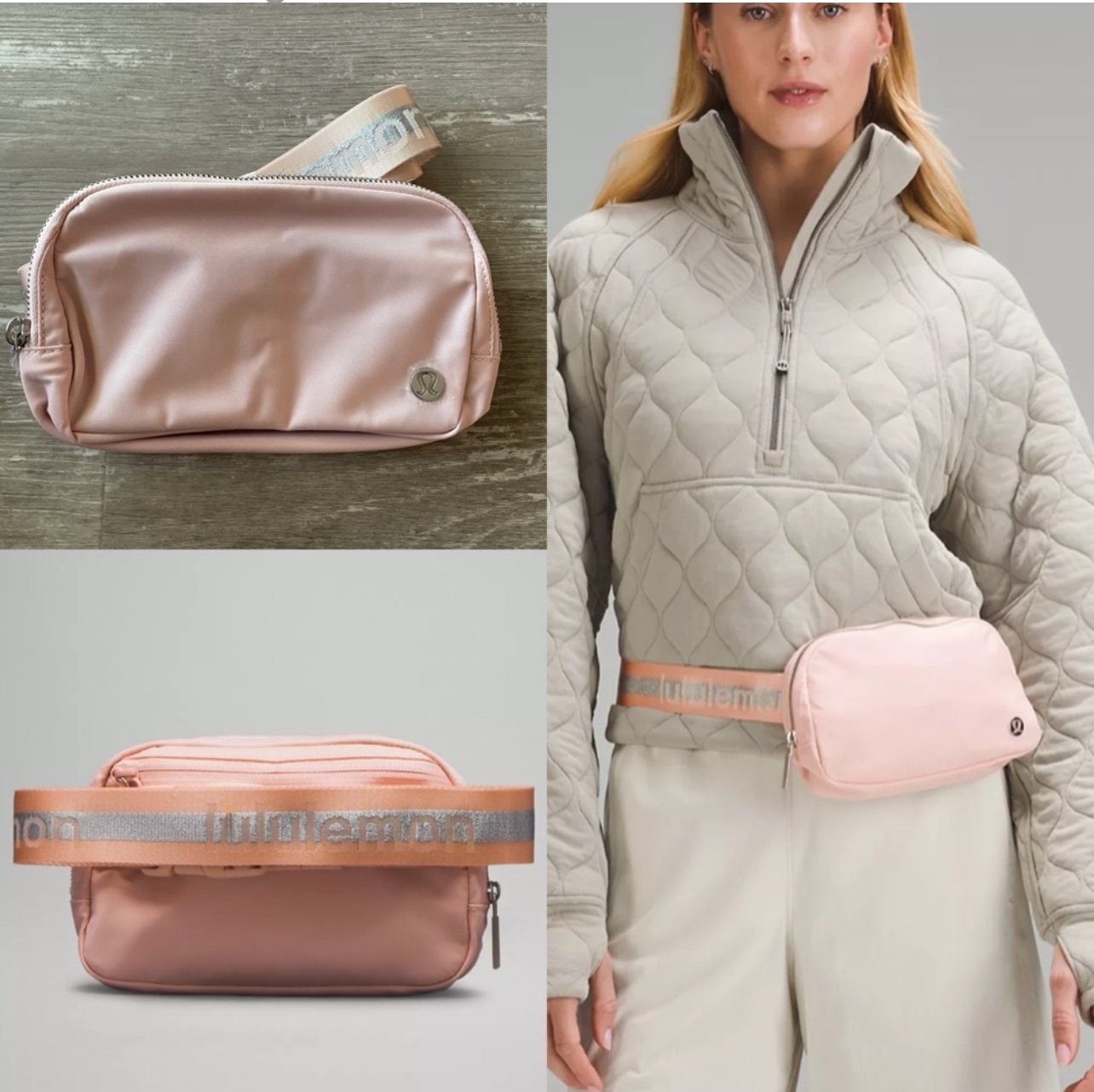 NWT Lululemon Everywhere Belt Bag Crossbody Fanny Pack 1L Wordmark in Pink Mist