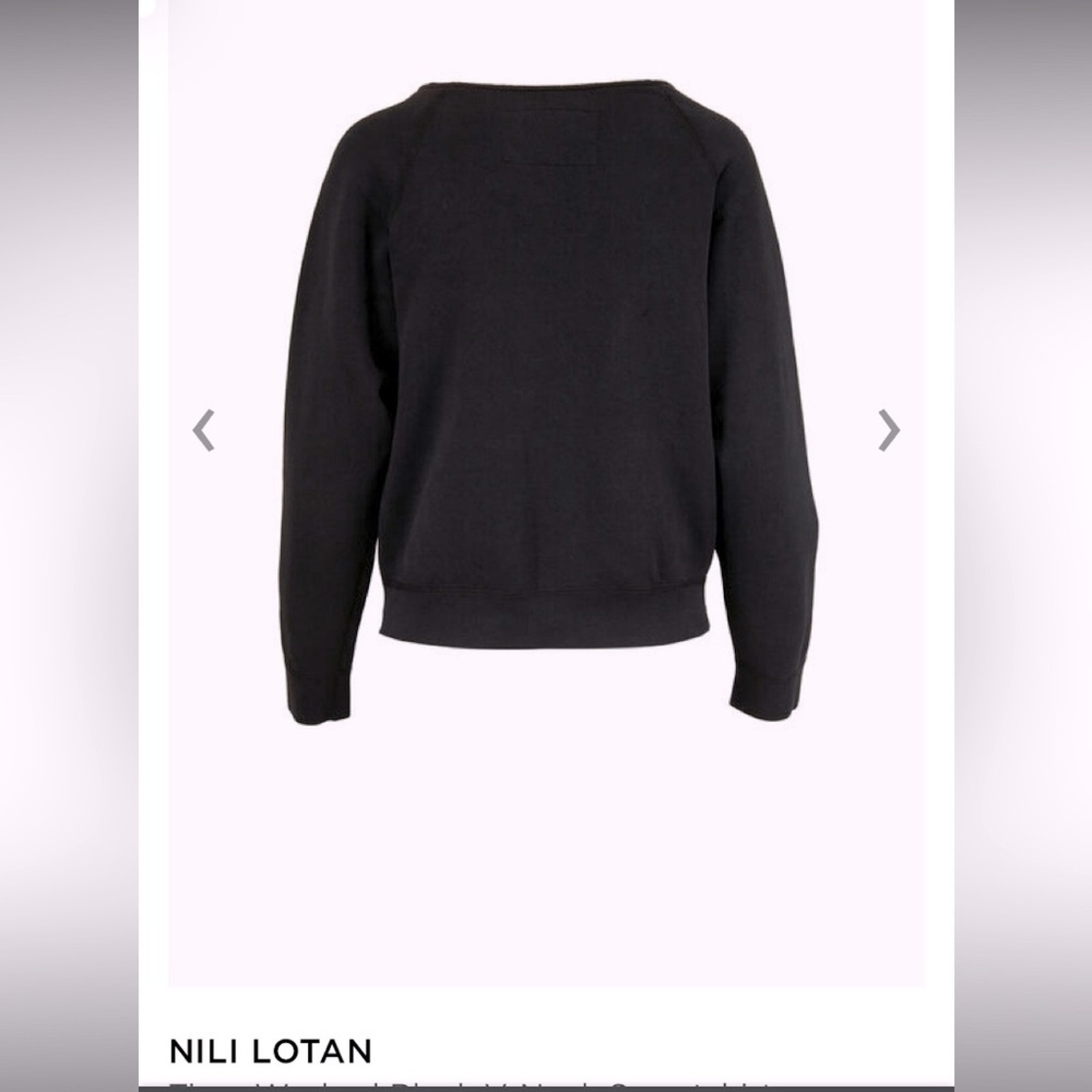 Nili lotan essentials sweatshirt black small casual contemporary designer 260