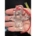2 Kosta Boda Sweden Santa Father Christmas Ornaments Swedish Clear Glass In Box!