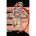 2 Kosta Boda Sweden Santa Father Christmas Ornaments Swedish Clear Glass In Box!