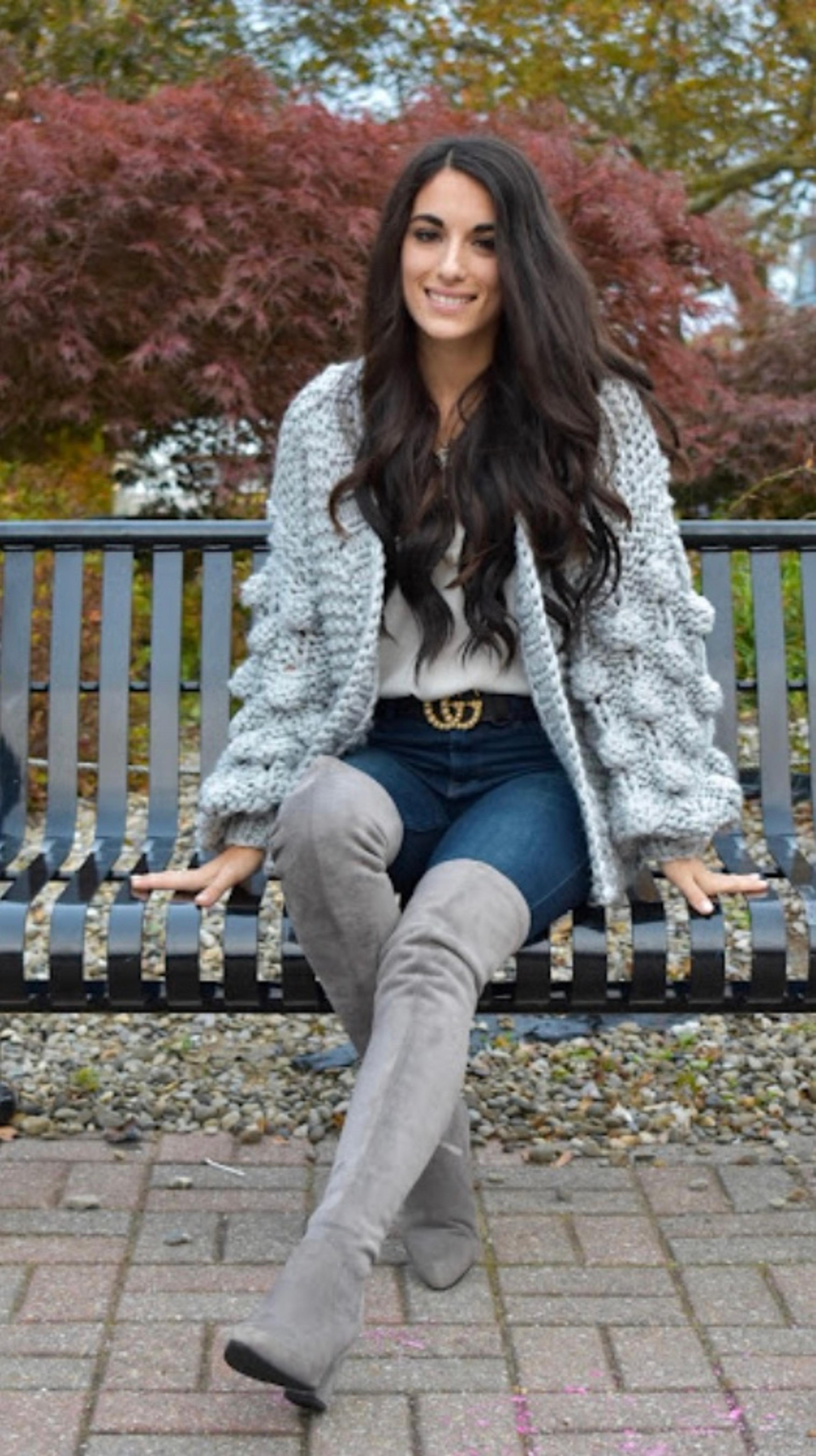 SHE & SKY Light Blue Knitted Pom Pom Sweater /Cardigan ..Size: ONE SIZE