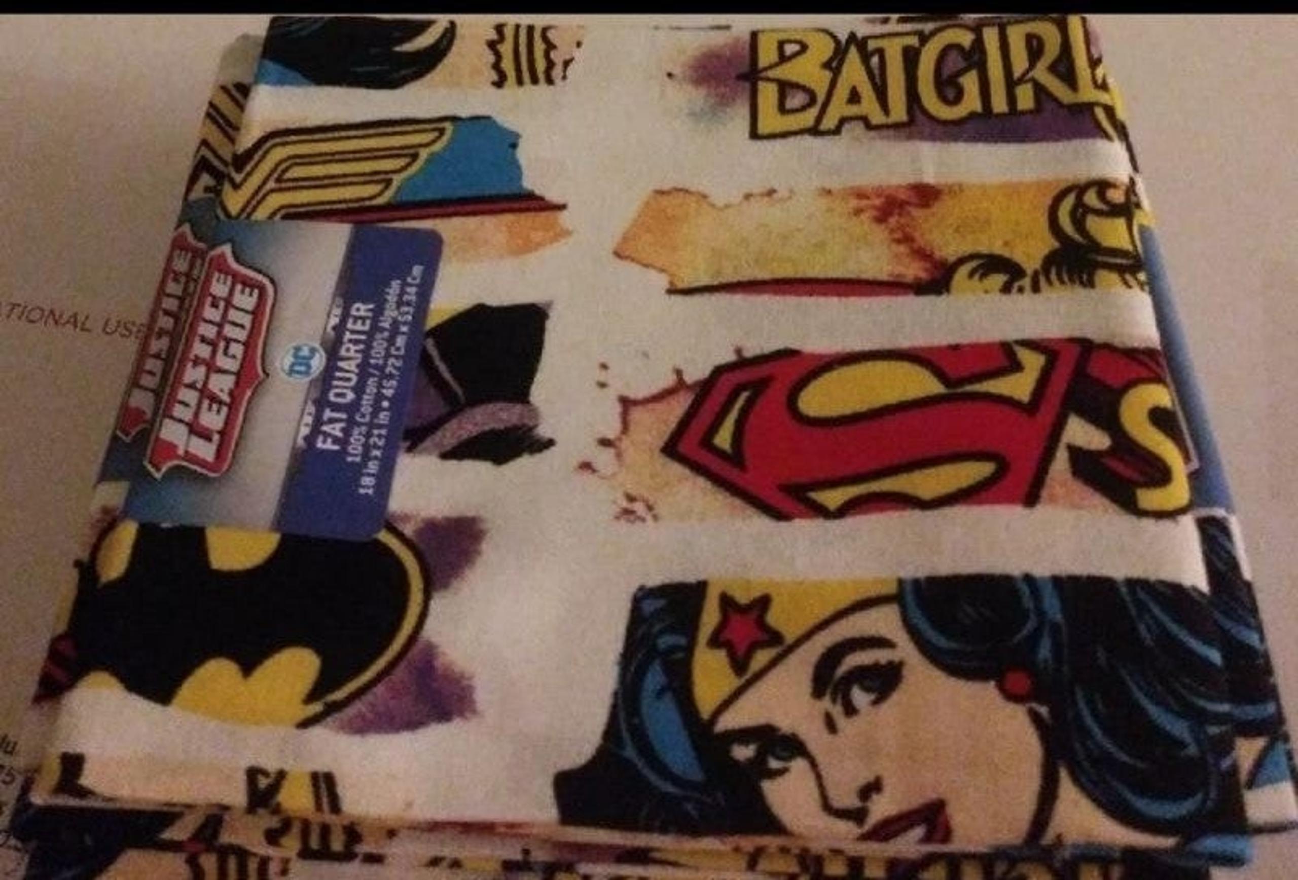 1 JUSTICE LEAGUE COMICS FAT QUARTER OF MATERIAL
