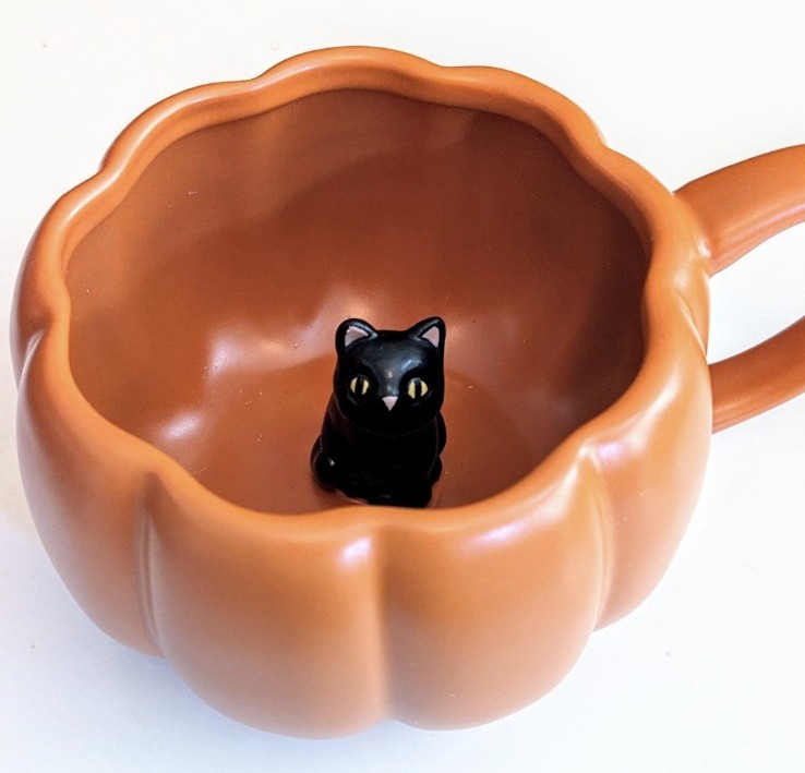 New 3D Black Cat Inside Pumpkin Halloween Cup Mug