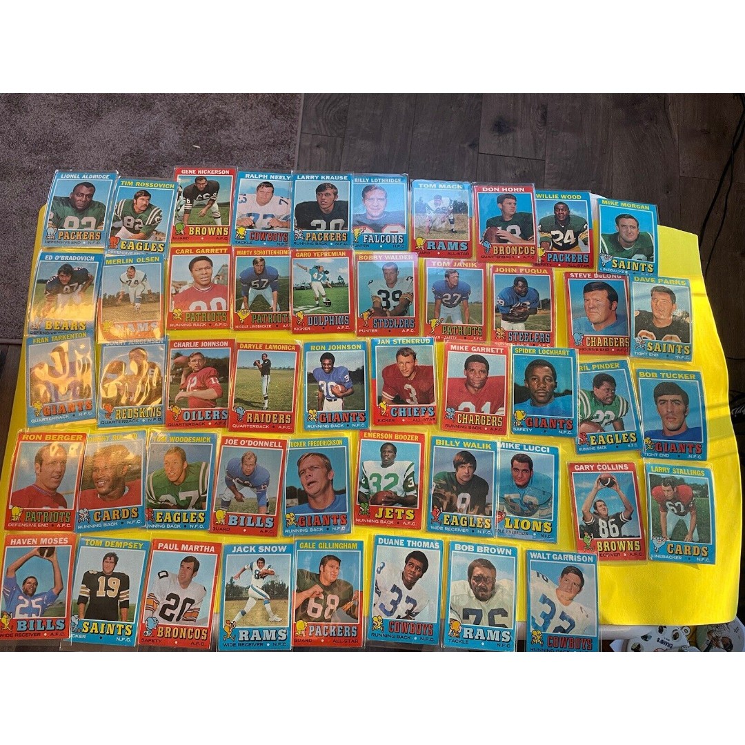 48 DIFFERENT 1971 TOPPS FOOTBALL CARD COMMONS VG- HOF Tarkenton Olsen Jurgensen
