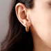 Oval Hoop Gold Earrings, 14K Oval Gold Earrings, 18K Geometric Earrings
