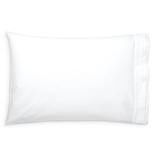 2 pc Ralph Lauren 400 TC Organic Tuxedo Pleat White King Pillowcases 215 NIP