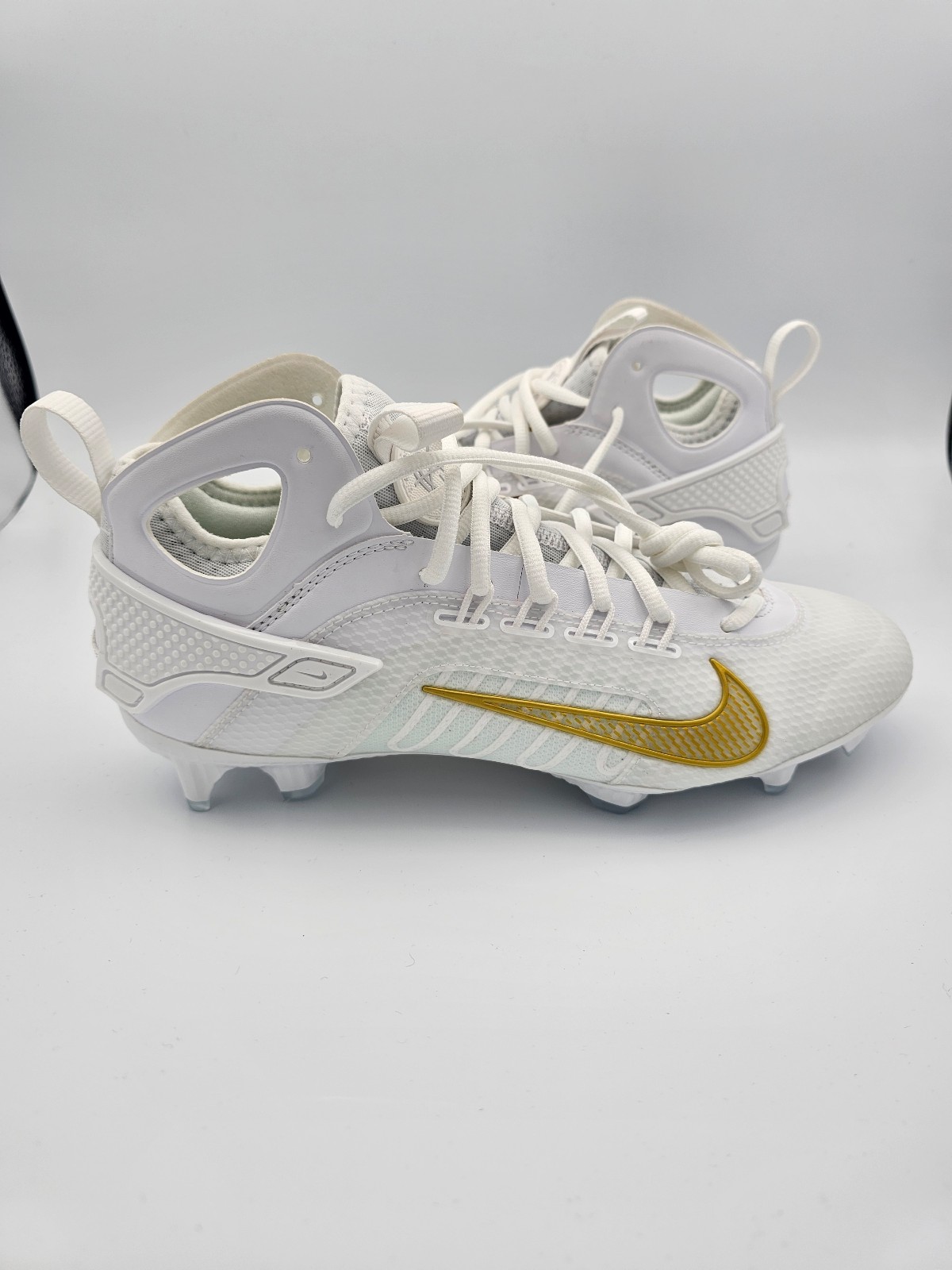 Nike Alpha Huarache 9 Elite LAX 'White Gold' LaCrosse Cleats Men's Size 12.5