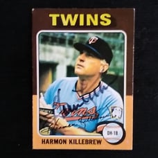 HARMON KILLEBREW HOF TWINS AUTOGRAPHED SIGNED 1975 TOPPS BASEBALL CARD SHIPPING
