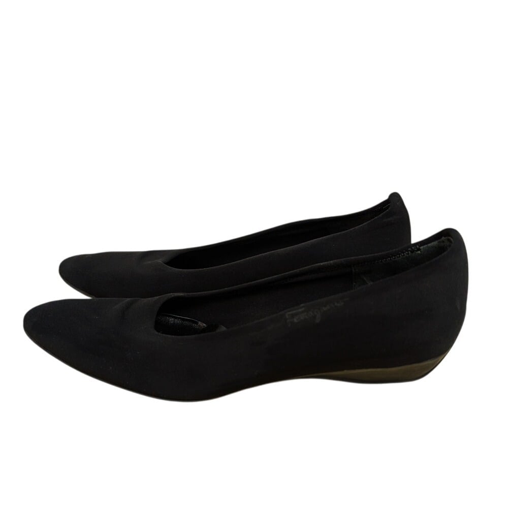 Salvatore Ferragamo Balmy Stretch Pump Wedge Minimalist Career Work Black 8