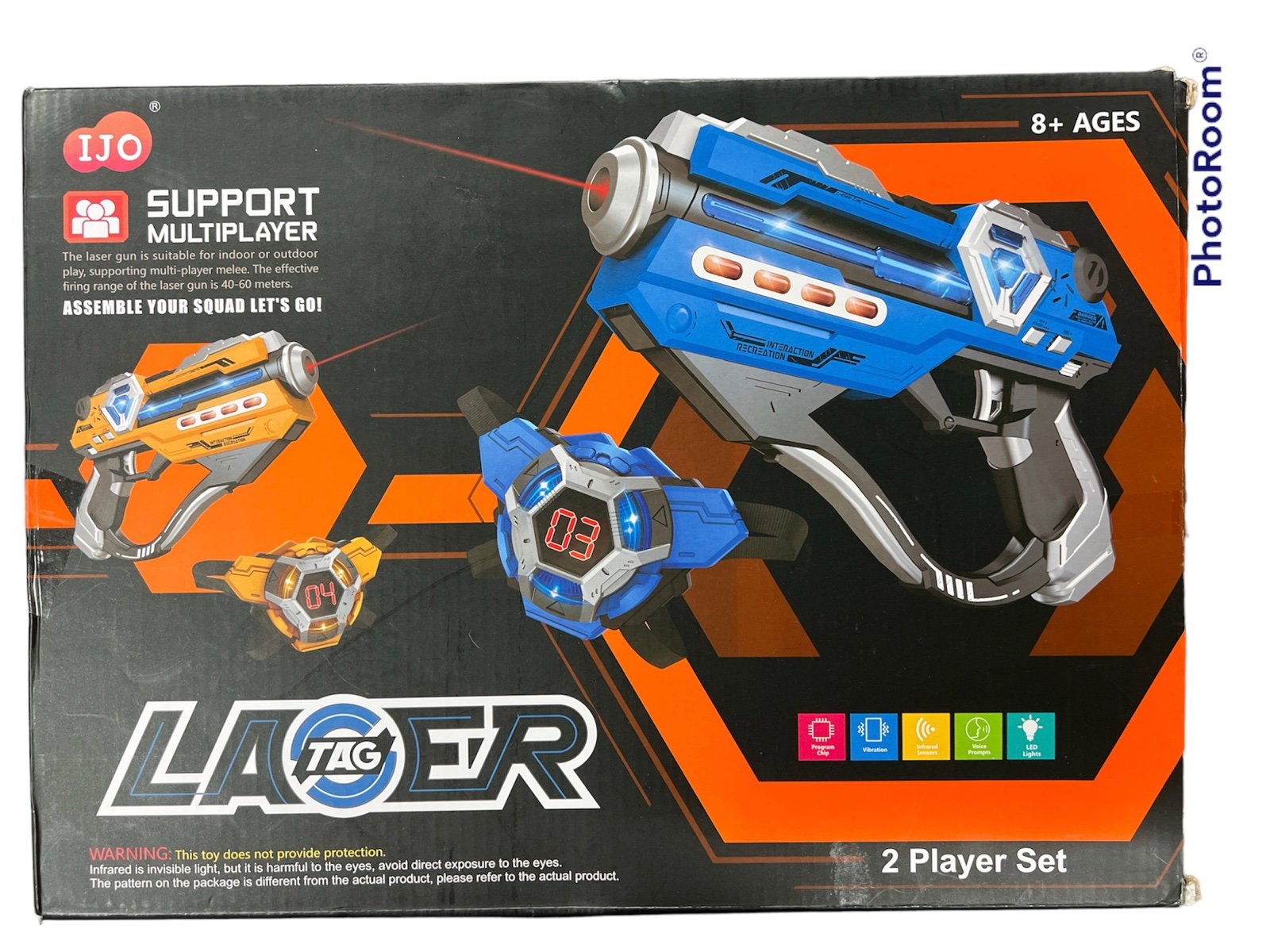 Laser Tag Guns Set of 2 with Digital LED Score Display Vests