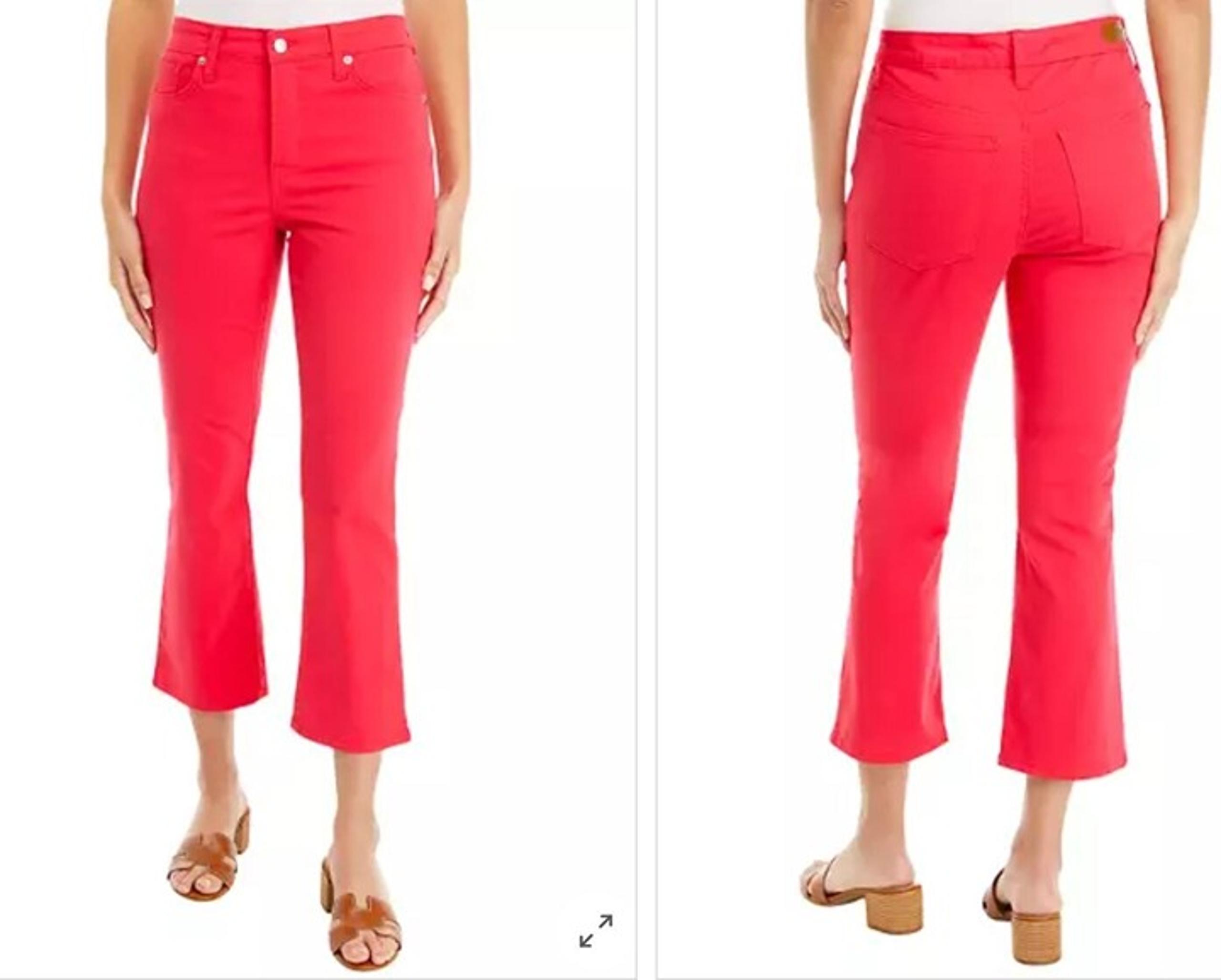 NWT Crown and Ivy Women's Hot Pink High Rise Cropped Flare Jeans Size 10 - Crown & Ivy