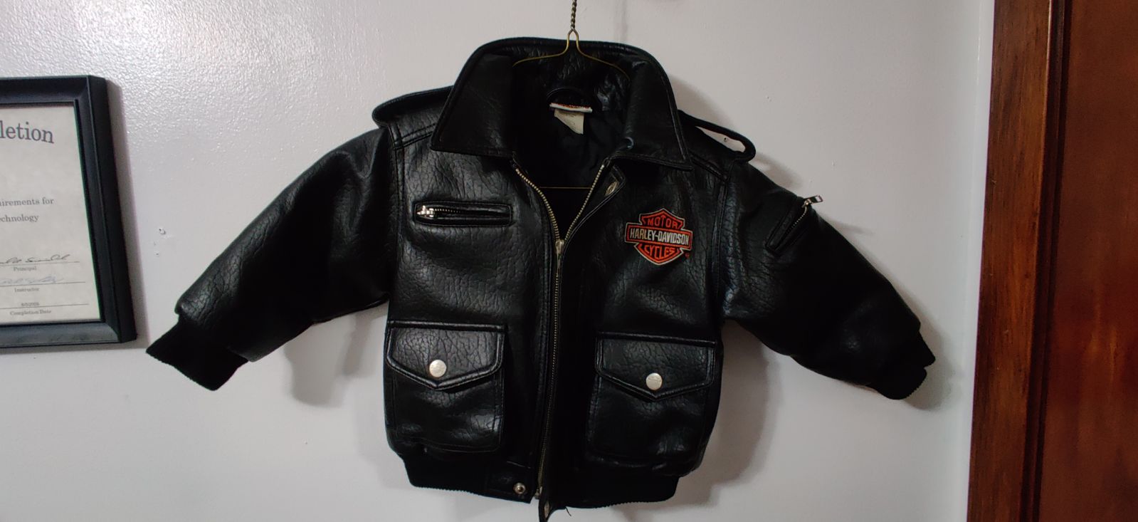 Kids Harley Davidson Black Leather Jacket 2T