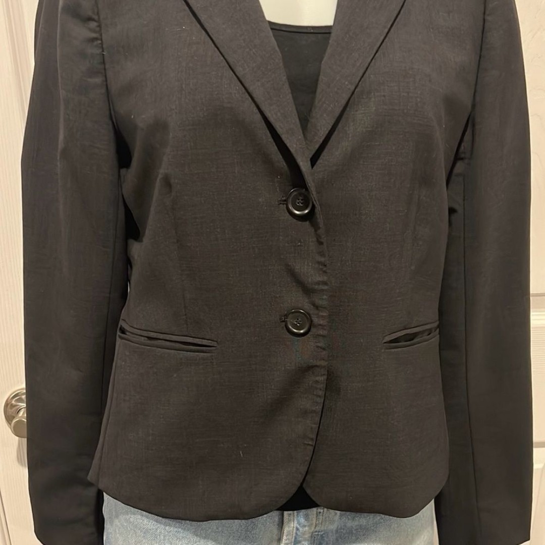 J.Crew charcoal gray wool blend two button blazer size 8